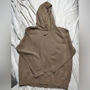 Nike XS UNISEX textured boucle tan hoodie sweatshirt